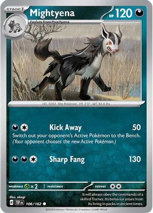 Mightyena (106) Reverse Holofoil [SV: Temporal Forces] Pokemon Single Pokémon