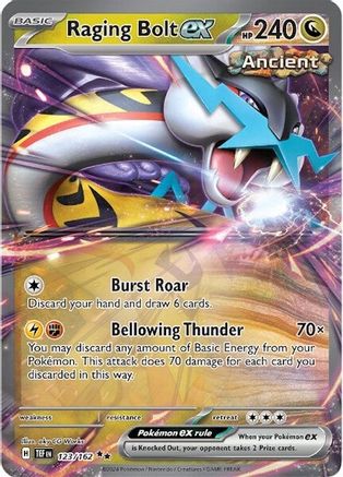 Raging Bolt ex - 123/162 Holofoil [SV: Temporal Forces] Pokemon Single Pokémon