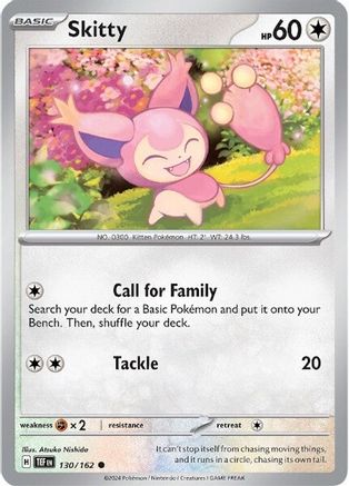 Skitty (130) Reverse Holofoil [SV: Temporal Forces] Pokemon Single Pokémon