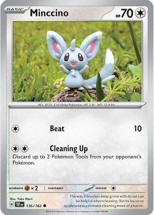 Minccino - 136/162 Reverse Holofoil [SV: Temporal Forces] Pokemon Single Pokémon
