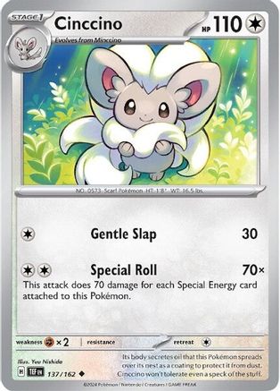 Cinccino - 137/162 Reverse Holofoil [SV: Temporal Forces] Pokemon Single Pokémon