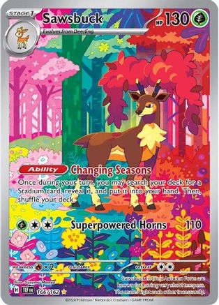 Sawsbuck 166/162 Holofoil [SV: Temporal Forces] Pokemon Single Pokémon