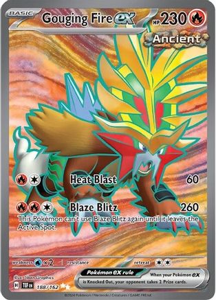 Gouging Fire ex - 188/162 Holofoil [SV: Temporal Forces] Pokemon Single Pokémon