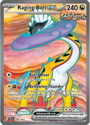 Raging Bolt ex - 196/162 Holofoil [SV: Temporal Forces] Pokemon Single Pokémon