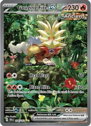 Gouging Fire ex - 204/162 Holofoil [SV: Temporal Forces] Pokemon Single Pokémon