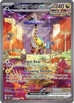 Raging Bolt ex - 208/162 Holofoil [SV: Temporal Forces] Pokemon Single Pokémon