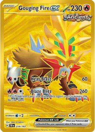 Gouging Fire ex - 214/162 Holofoil [SV: Temporal Forces] Pokemon Single Pokémon