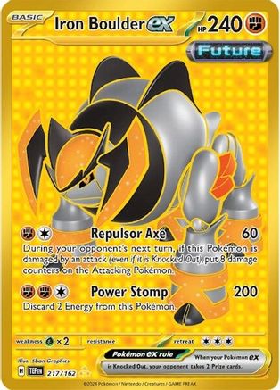 Iron Boulder ex - 217/162 Holofoil [SV: Temporal Forces] Pokemon Single Pokémon