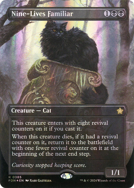 Nine-Lives Familiar (Mana Foil) (FDN-385) [Foundations] (Borderless) Foil MTG Single Wizards of the Coast