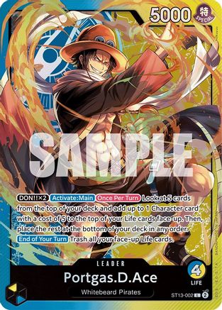 Portgas.D.Ace (002) (ST13-002) [Ultra Deck: The Three Brothers] Foil One Piece Single Bandai