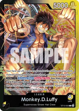 Monkey.D.Luffy (003) (ST13-003) [Ultra Deck: The Three Brothers] Foil One Piece Single Bandai