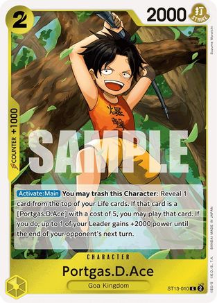 Portgas.D.Ace (010) (ST13-010) [Ultra Deck: The Three Brothers] Foil One Piece Single Bandai