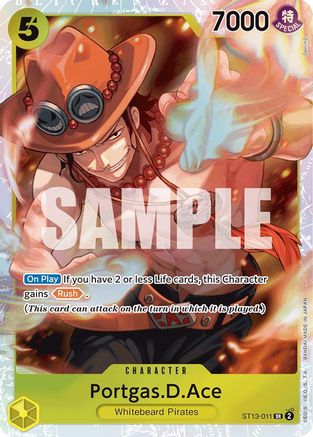 Portgas.D.Ace (011) (ST13-011) [Ultra Deck: The Three Brothers] Foil One Piece Single Bandai