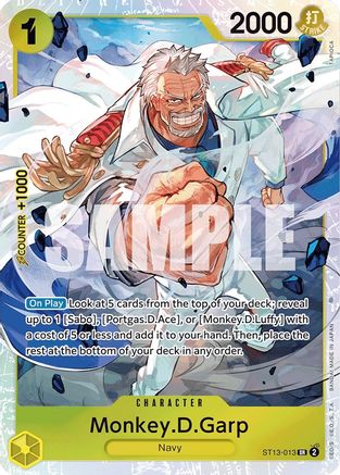 Monkey.D.Garp (ST13-013) [Ultra Deck: The Three Brothers] Foil One Piece Single Bandai