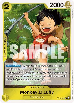 Monkey.D.Luffy [Ultra Deck: The Three Brothers] One Piece Single Bandai