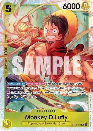 Monkey.D.Luffy (015) (ST13-015) [Ultra Deck: The Three Brothers] Foil One Piece Single Bandai