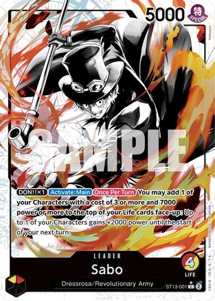 Sabo (001) (Parallel) (ST13-001) [Ultra Deck: The Three Brothers] Foil One Piece Single Bandai