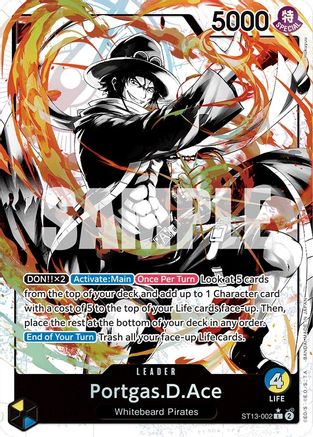 Portgas.D.Ace (002) (Parallel) (ST13-002) [Ultra Deck: The Three Brothers] Foil One Piece Single Bandai