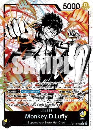 Monkey.D.Luffy (003) (Parallel) (ST13-003) [Ultra Deck: The Three Brothers] Foil One Piece Single Bandai