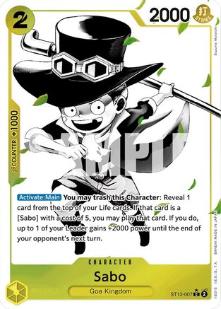Sabo (007) (Parallel) (ST13-007) [Ultra Deck: The Three Brothers] Foil One Piece Single Bandai