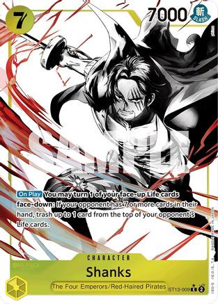 Shanks (Parallel) (ST13-009) [Ultra Deck: The Three Brothers] Foil One Piece Single Bandai