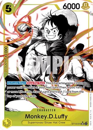 Monkey.D.Luffy (015) (Parallel) (ST13-015) [Ultra Deck: The Three Brothers] Foil One Piece Single Bandai