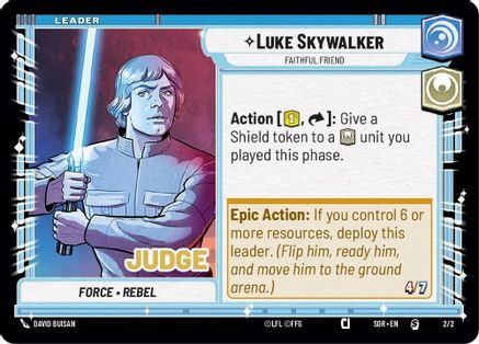 Luke Skywalker - Faithful Friend (002/002) [Judge Promos] Foil Star Wars: Unlimited Single Disney