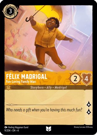 Felix Madrigal - Fun-Loving Family Man (9/204) [Ursulas Return] Lorcana Single Disney