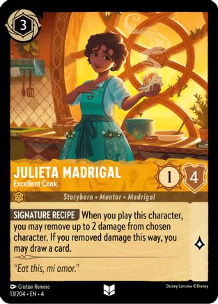 Julieta Madrigal - Excellent Cook (13/204) [Ursulas Return] Cold Foil Lorcana Single Disney