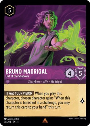 Bruno Madrigal - Out of the Shadows (38/204) [Ursulas Return] Lorcana Single Disney