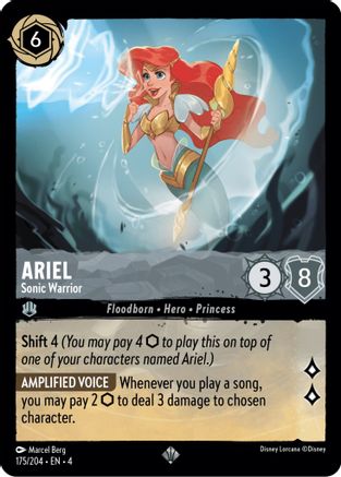 Ariel - Sonic Warrior (175/204) [Ursulas Return] Cold Foil Lorcana Single Disney
