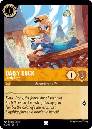 Daisy Duck - Lovely Lady (6/204) [Ursulas Return] Cold Foil Lorcana Single Disney