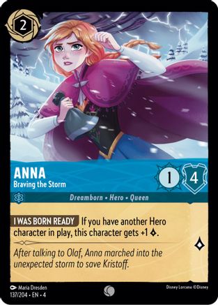 Anna - Braving the Storm (137/204) [Ursulas Return] Cold Foil Lorcana Single Disney