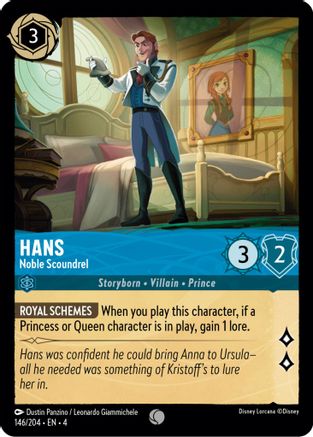 Hans - Noble Scoundrel (146/204) [Ursulas Return] Cold Foil Lorcana Single Disney