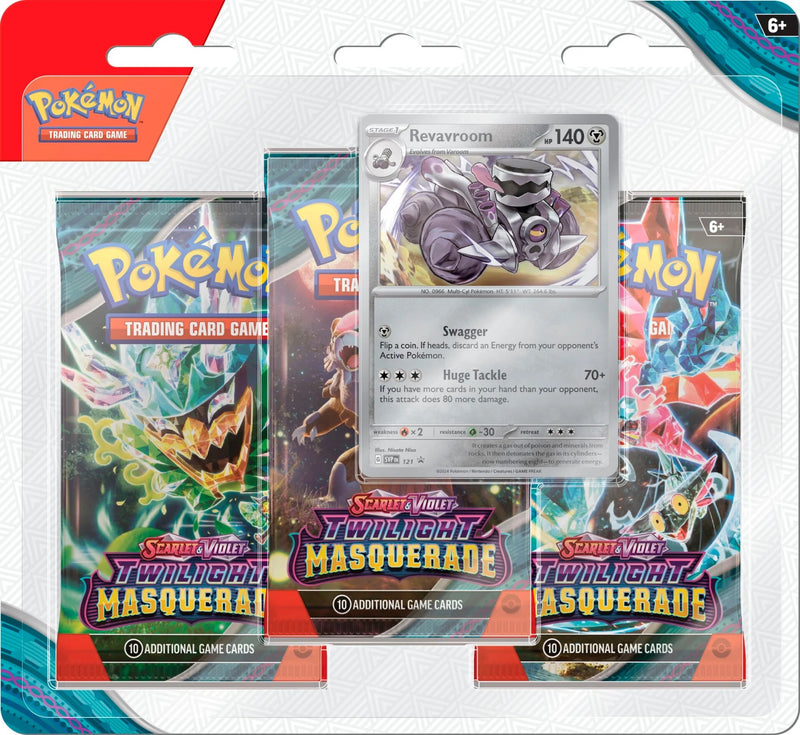 Pokémon Scarlet & Violet: Twilight Masquerade - 3-Pack Blisters (Revavroom) Pokemon Sealed Pokémon   
