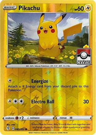 Pikachu - 049/203 (Pokemon League) Reverse Holofoil [Promos: League & Championship Cards] Pokemon Single Pokémon
