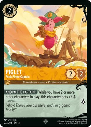 Piglet - Pooh Pirate Captain (223/204) (223/204) [Illumineers Quest Deep Trouble] Cold Foil Lorcana Single Disney
