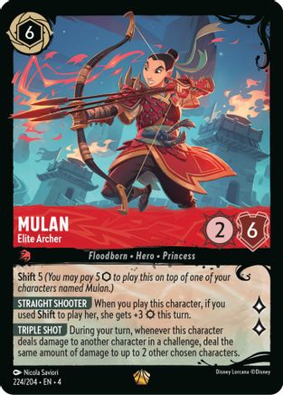 Mulan - Elite Archer (224/204) (224/204) [Illumineers Quest Deep Trouble] Cold Foil Lorcana Single Disney