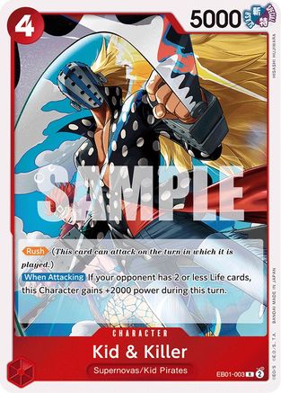 Kid & Killer (EB01-003) [Extra Booster: Memorial Collection] Foil One Piece Single Bandai