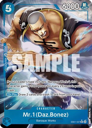 Mr. 1 (Daz.Bonez) (Alternate Art) (EB01-027) [Extra Booster: Memorial Collection] Foil One Piece Single Bandai