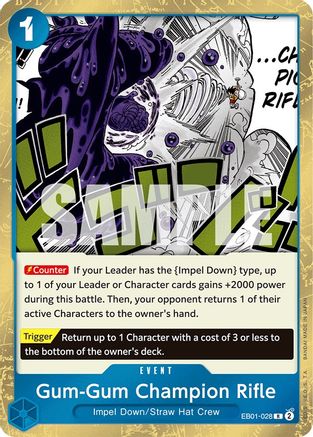 Gum-Gum Champion Rifle (EB01-028) [Extra Booster: Memorial Collection] Foil One Piece Single Bandai