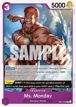 Ms. Monday (EB01-035) [Extra Booster: Memorial Collection] One Piece Single Bandai
