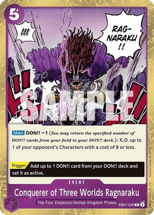 Conquerer of Three Worlds Ragnaraku (EB01-039) [Extra Booster: Memorial Collection] Foil One Piece Single Bandai