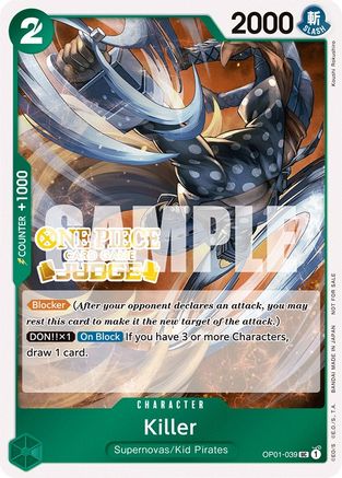 Killer (Judge Pack Vol. 3) (OP01-039) [One Piece Promotion Cards] Foil One Piece Single Bandai
