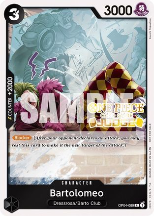 Bartolomeo (Judge Pack Vol. 3) (OP04-089) [One Piece Promotion Cards] Foil One Piece Single Bandai
