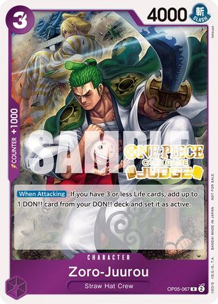 Zoro-Juurou (Judge Pack Vol. 3) (OP05-067) [One Piece Promotion Cards] Foil One Piece Single Bandai