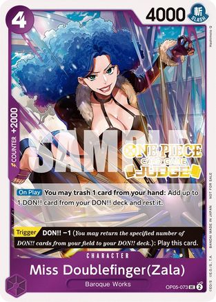 Miss Doublefinger(Zala) (Judge Pack Vol. 3) (OP05-073) [One Piece Promotion Cards] Foil One Piece Single Bandai