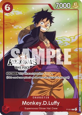 Monkey.D.Luffy (001) (Offline Regional 2024 Vol. 2) [Participant] (P-001) [One Piece Promotion Cards] Foil One Piece Single Bandai