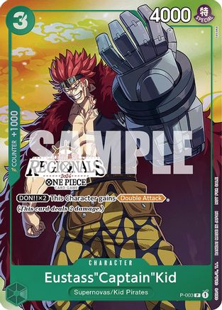 Eustass"Captain"Kid (Offline Regional 2024 Vol. 2) [Participant] (P-003) [One Piece Promotion Cards] Foil One Piece Single Bandai