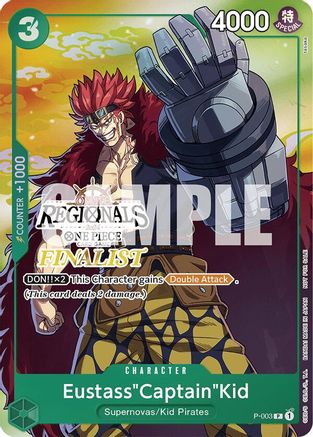 Eustass"Captain"Kid (Online Regional 2024 Vol. 2) [Finalist] (P-003) [One Piece Promotion Cards] Foil One Piece Single Bandai